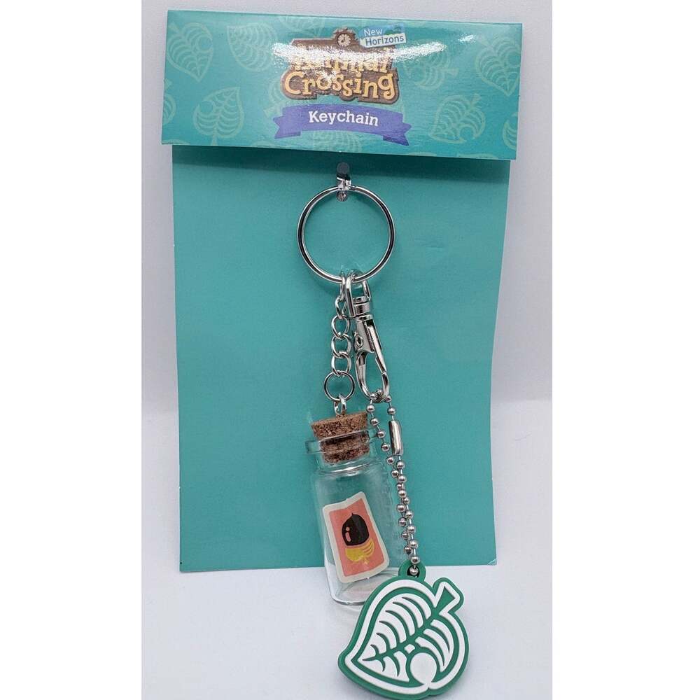 Culturefly 2022 Animal Crossing New Horizon Keychain- Leaf & Bottle